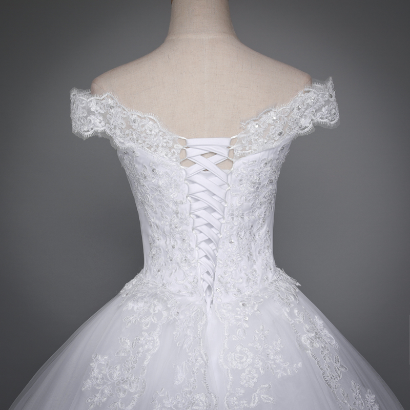 Cap Shoulder Lace Applique Strapless Full Length Bridal Gwon Bridal ...