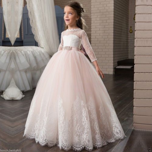 Communion Party Prom Princess Pageant Bridesmaid Wedding Flower Girl Dress