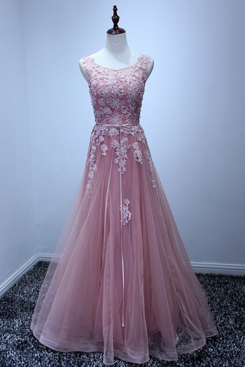 Long Lace Applique Party Dress , Evening Dress , Party Dress , Bridesmaid Dress , Wedding Occasion Dress , Formal Occasion Dress