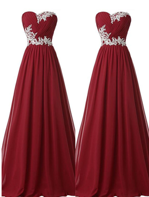 Back Up Lace Long Promdresses,sweet Heart Evening Dresses,burgundy Prom Dresses,lace Prom Gowns