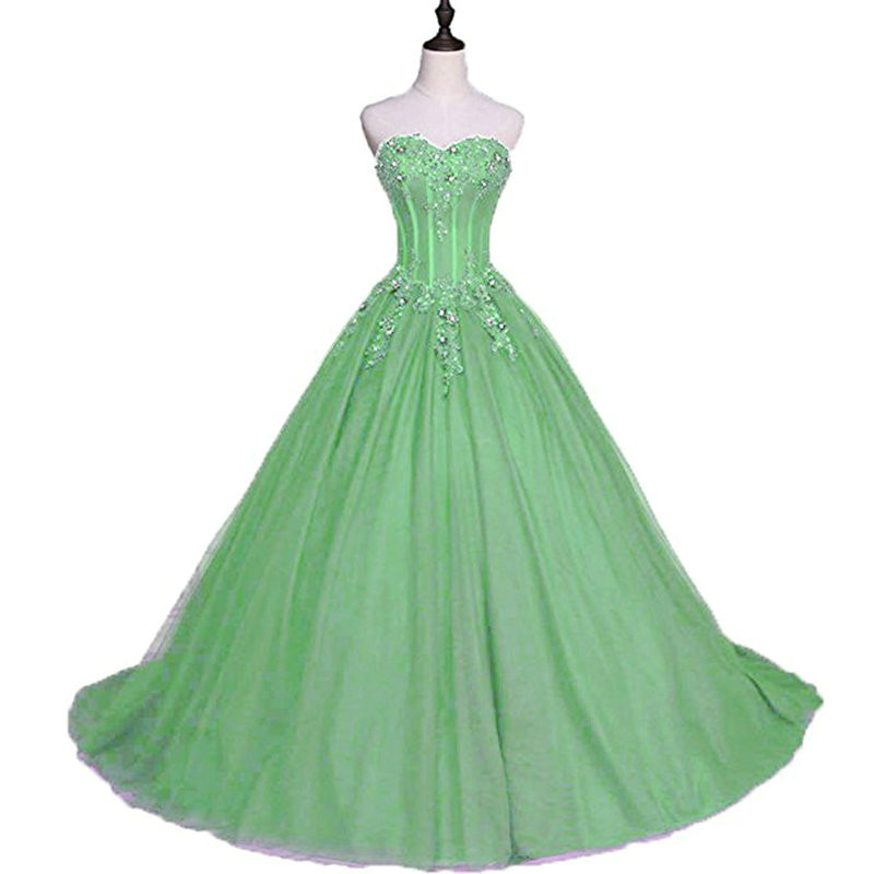 Sexy Strapless Lace Applique Plus Size Long Wedding Dress Party Dress Prom Dress Evening Dress
