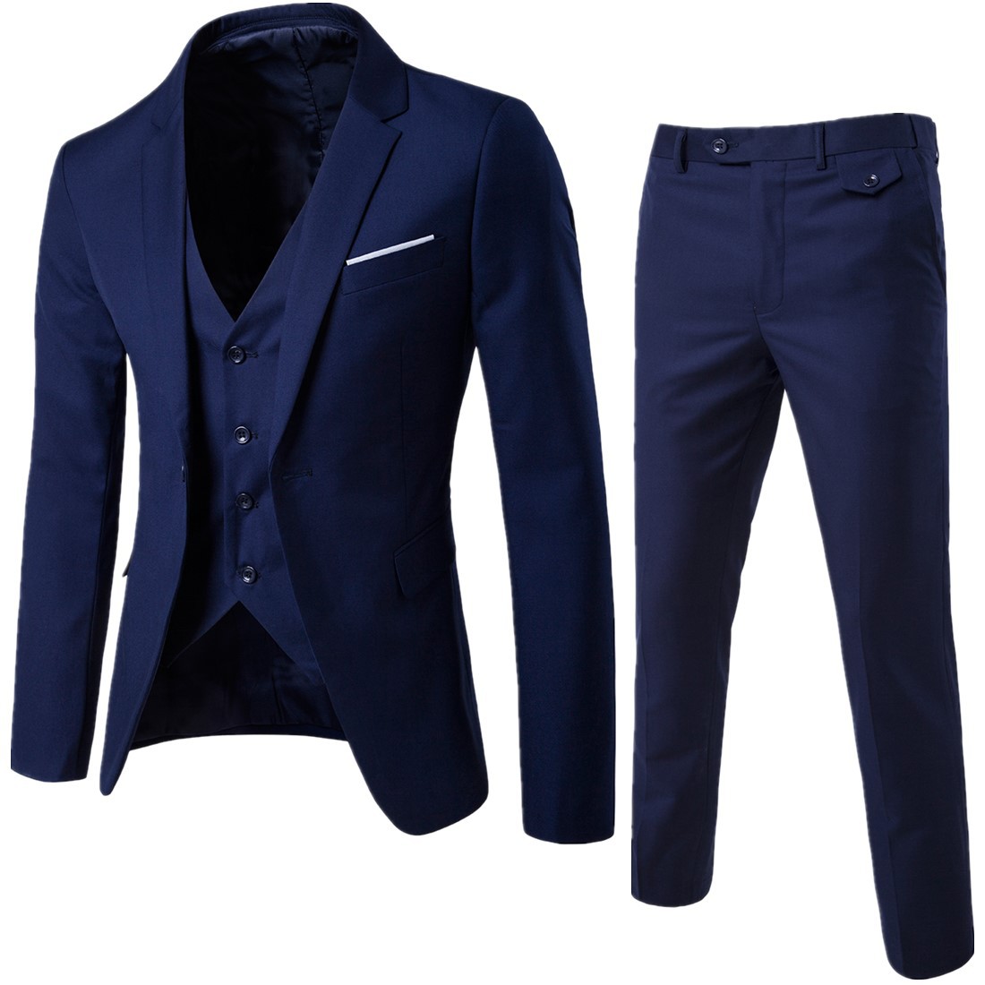 Designer Men Suit Groom Tuxedos Groomsmen Side Vent Slim Fit Man Suit Wedding Men's Suits Bridegroom Jacket+pant+vest
