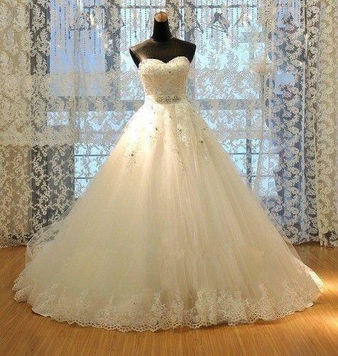 Elegant Lace Modest Sweetheart Long Train White/ivory Beading Backless Off Shoulder Wedding Dress Bridal Gown Custom Plus Size