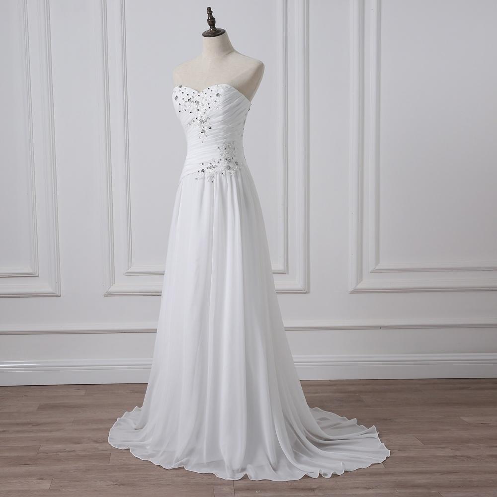 Wedding Dress Sweetheart Sleeveless Corset Chiffon Beach Bridal Gown Plus  Size White Ivory Custom Fo on Luulla