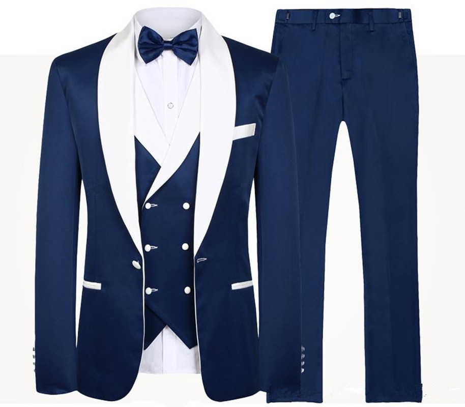 Wedding Formal Bridegroom Tuxedo Men Suits 3 Pcs Business Blazer Peak Lapel Custom Homme Terno Suits ( Jacket Vest Pants )