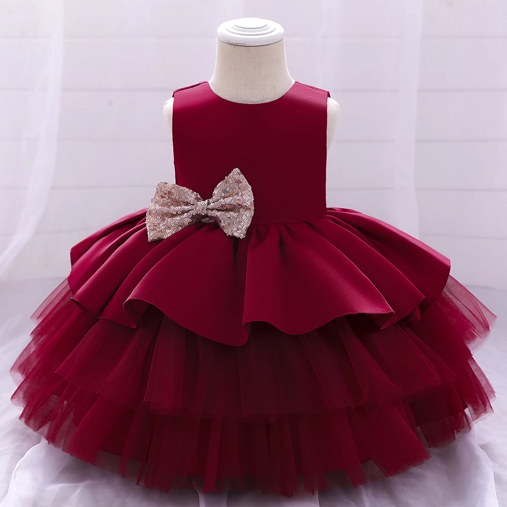 Real Photo Red Flower Girl Dresses For Weddings Party First Communion Dresses For Girls