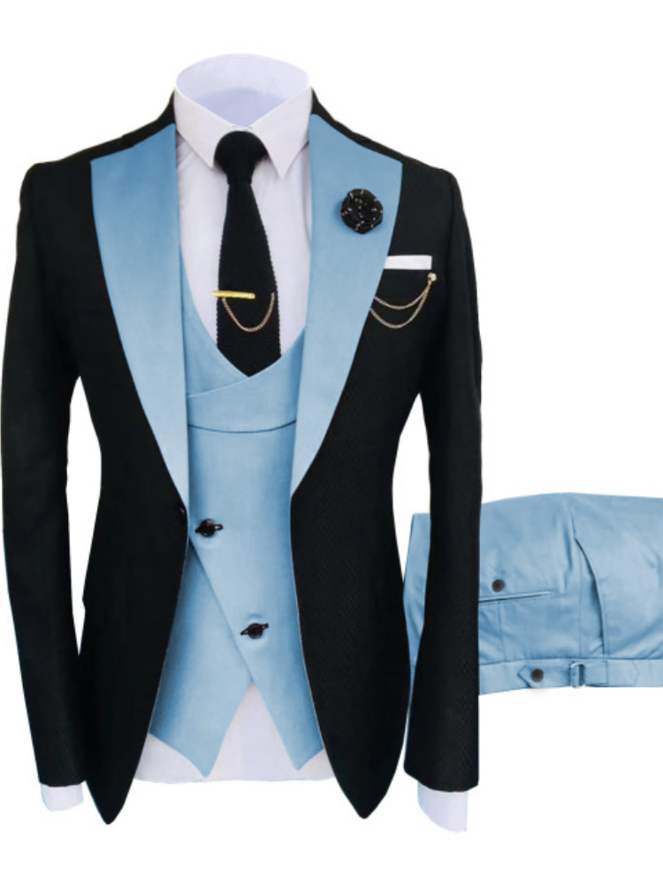 Man's Slim Fit Wedding Suits for Evening Party Three Piece Men Suit Jacket Pants Vest Latest Style Waistcoat Blazer