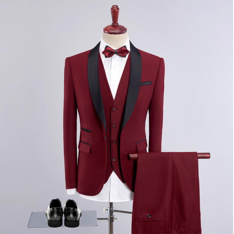 Classic Suits High Quality Suit And Wool Suits Men's Slim Fit Business Wedding Suit Men (jacket+vest+pants) Costume Homme