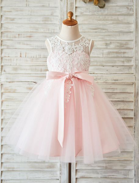 Pink Tutu And Florallace Applique Ball Gown Evening Dress With Floral, Kids Clothing, Party Frock, Flower Girl Dresses,