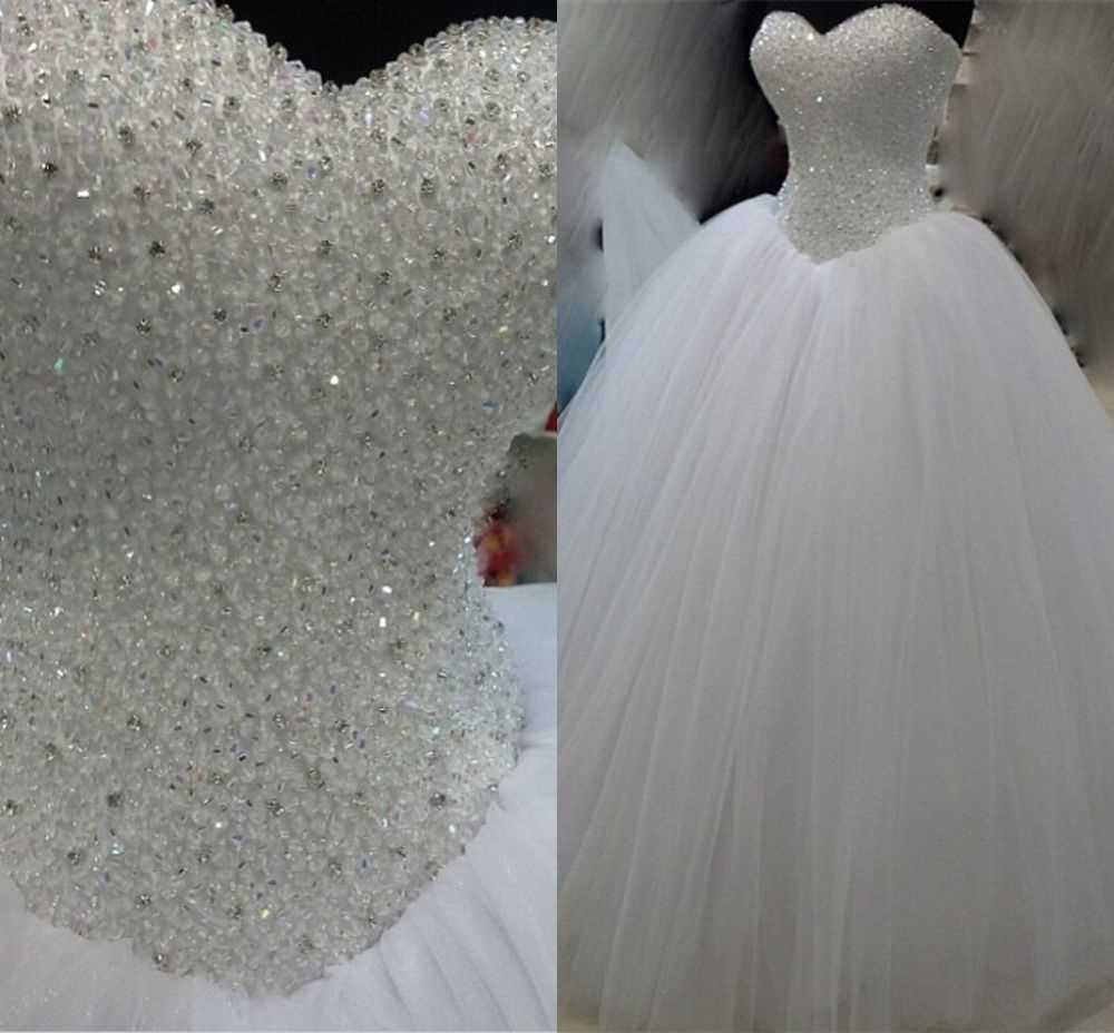 Luxury Fashion White/ivory Wedding Dress Bridal Gown Custom Made