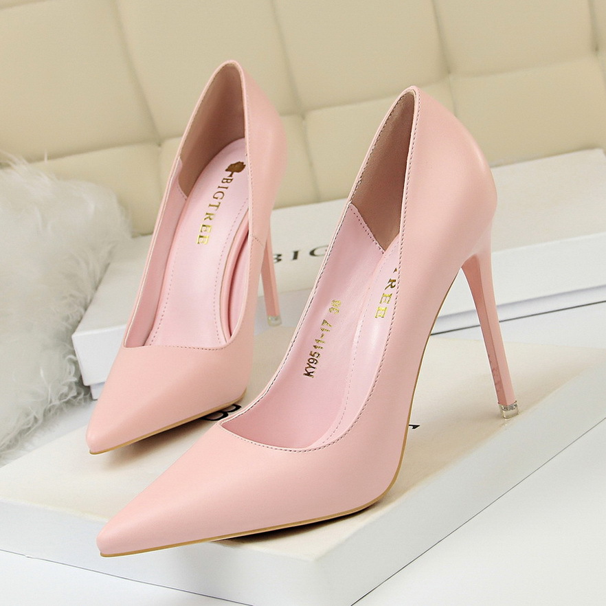 Korean Version Of Fashion Simple Women's Shoes Are Thin High-heeled Shoes Stiletto High-heeled Shallow Open Pointed Sexy Shoes (heel