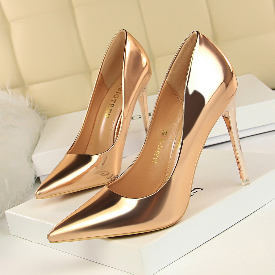Rose gold stilettos clearance