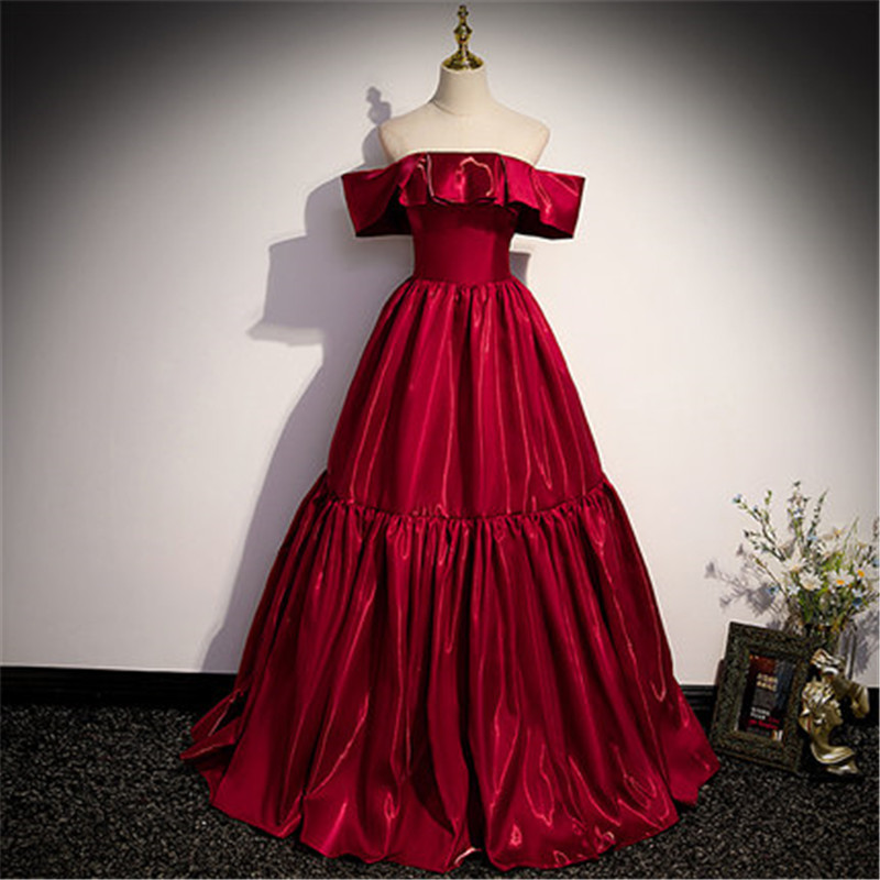 Red Strapless Prom Dress Evening Dress Big Bow Custom Size M024 on