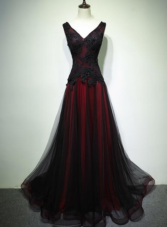 open lace back dress Larna Satin Mini Dress in Red with Black Lace Trimming main image 1