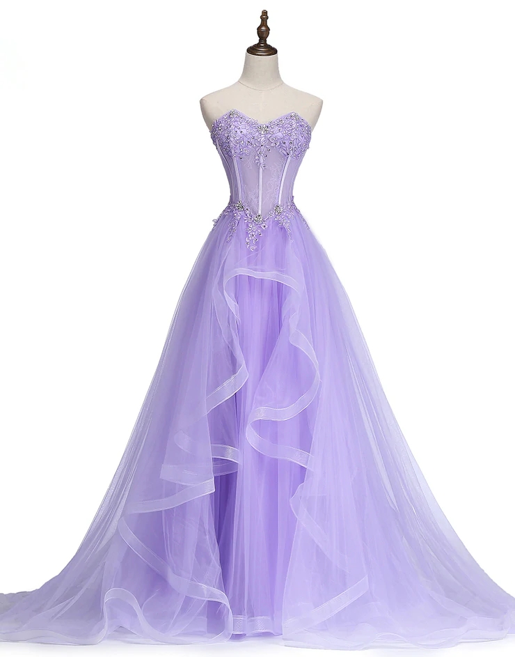 Fashionable Sweetheart Tulle Layers Long Party Dress, Cute Prom Dress M344