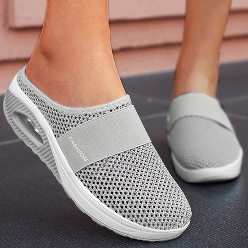Fashion Summer Sandals Platform Slippers Outdoor Casual Flip Flops Wedge Slippers Women Flats Mesh Shoes Female Slides Fs03