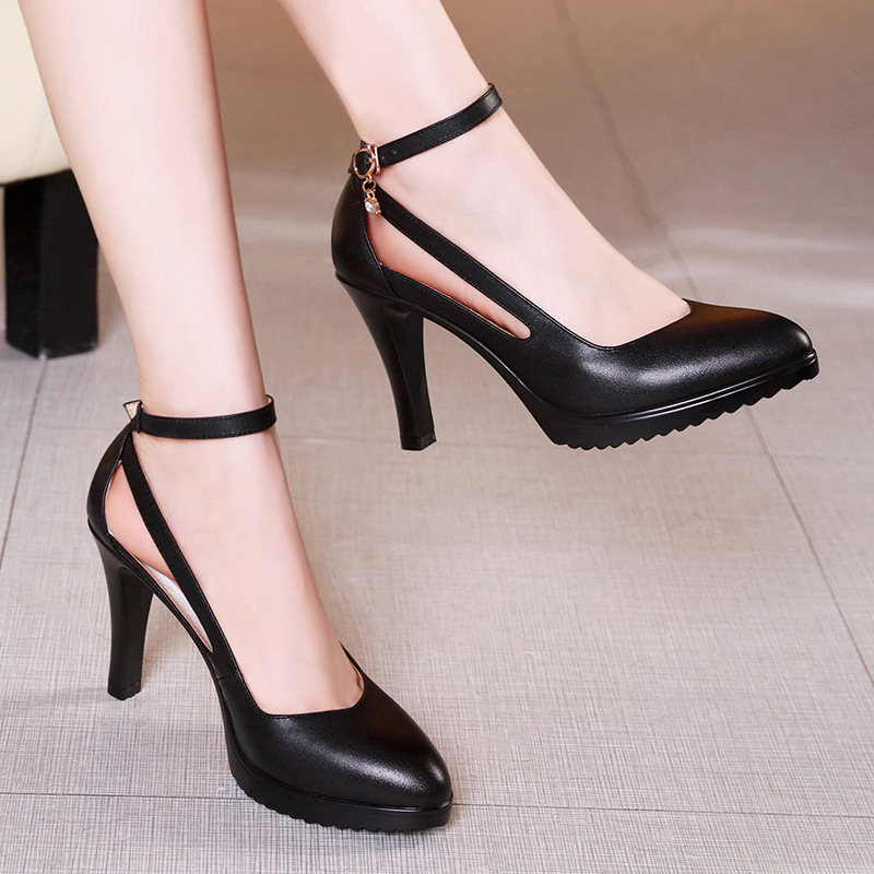 Pointed Toe Large Size Wedding Shoes Stiletto High Heels Hollow Model Shoes Women's Shoes Fg05