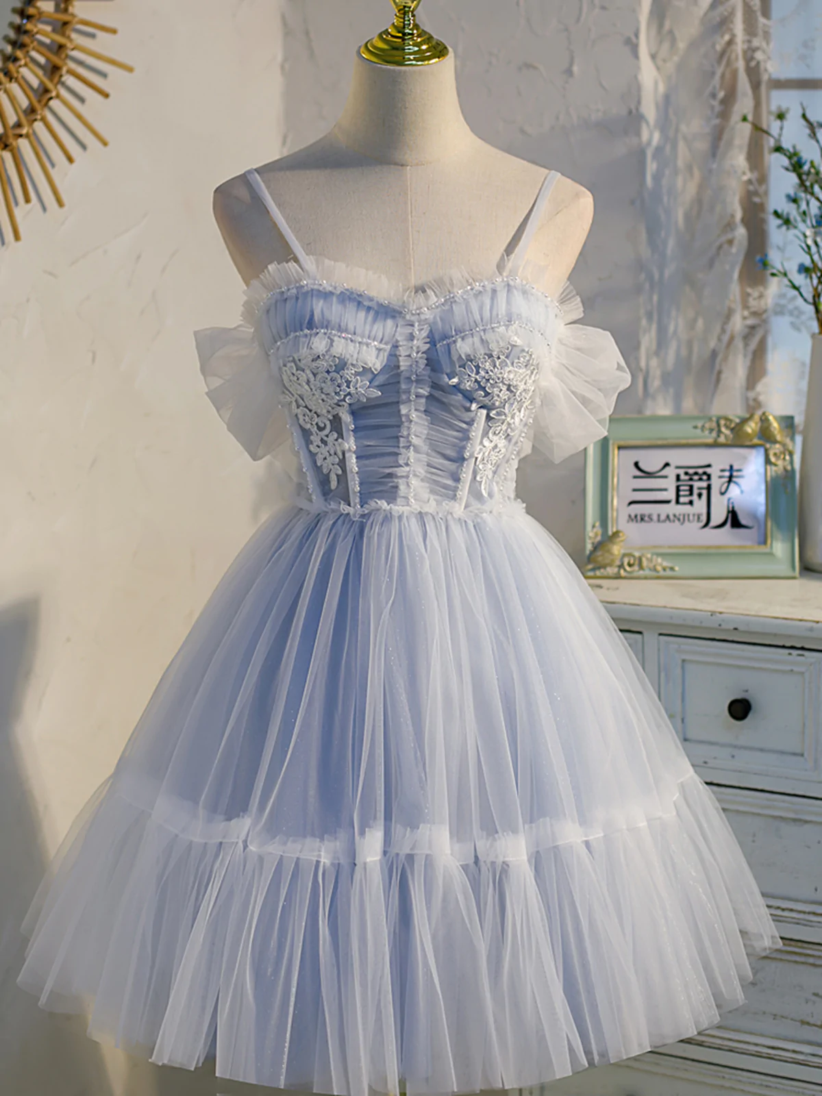 Short Prom Dresses Light Blue Formal Homecoming Dresses Ss34