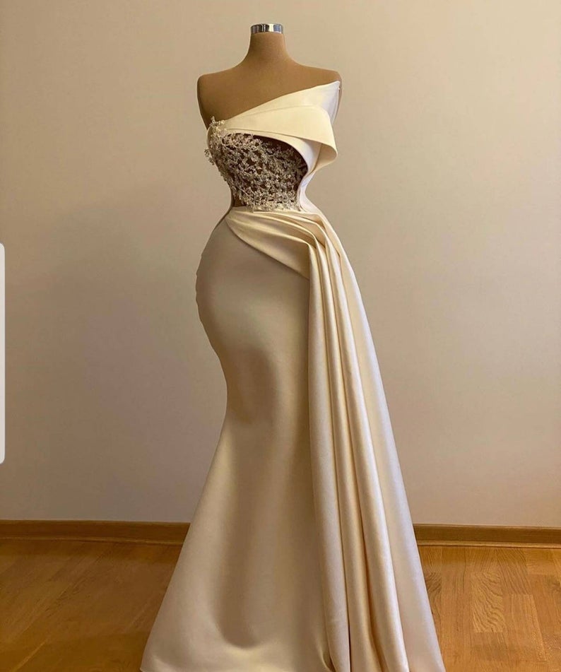 Off Shoulder Prom Dress With Cape, Wedding Gown,bridal Dress, Engagement Dress, African Clothing Ss108