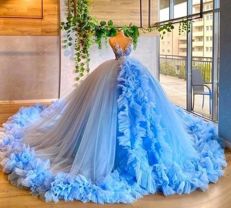 Fashion Blue Ball Gown Fashion Prom Dress Evening Dress Ss118