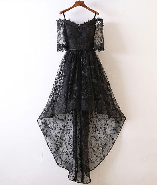 Black Hi-lo Lace Prom Dress Evening Dress Ss135