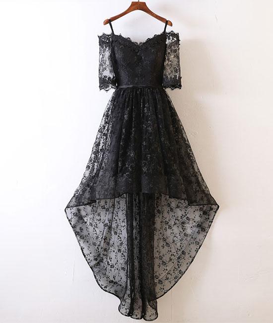 Black Lace High low Formal Evening Dress on Luulla