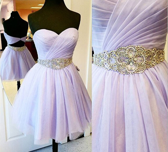 Strapless Sleeveless Sweetheart Short Homecoming Dress Prom Party With Beaded Waist Ss136