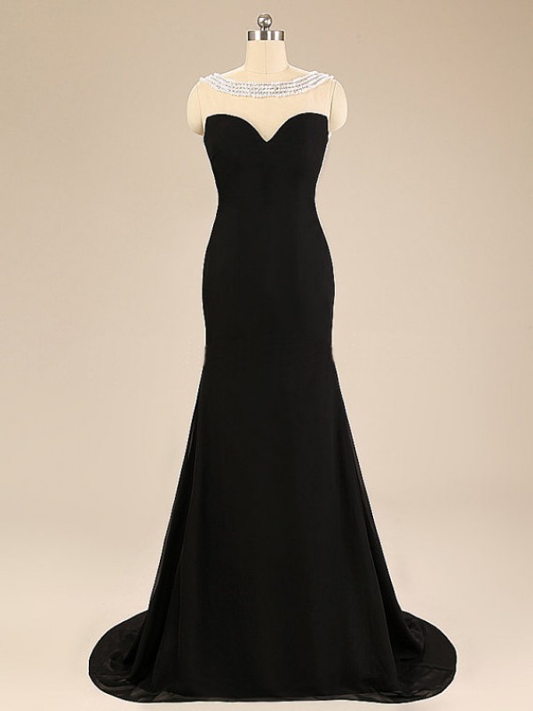 Black Prom Dresses Backless Mermaid Evening Gowns Party Dress,chiffon Dresses Ss332