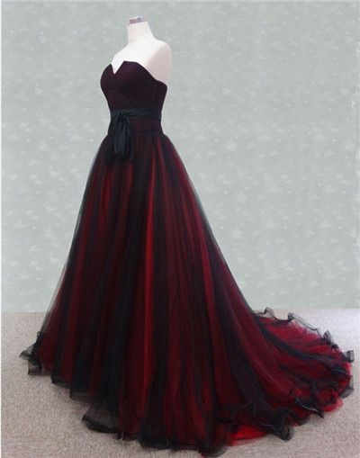 Stunning Black And Red Evening Gown Dress on Luulla