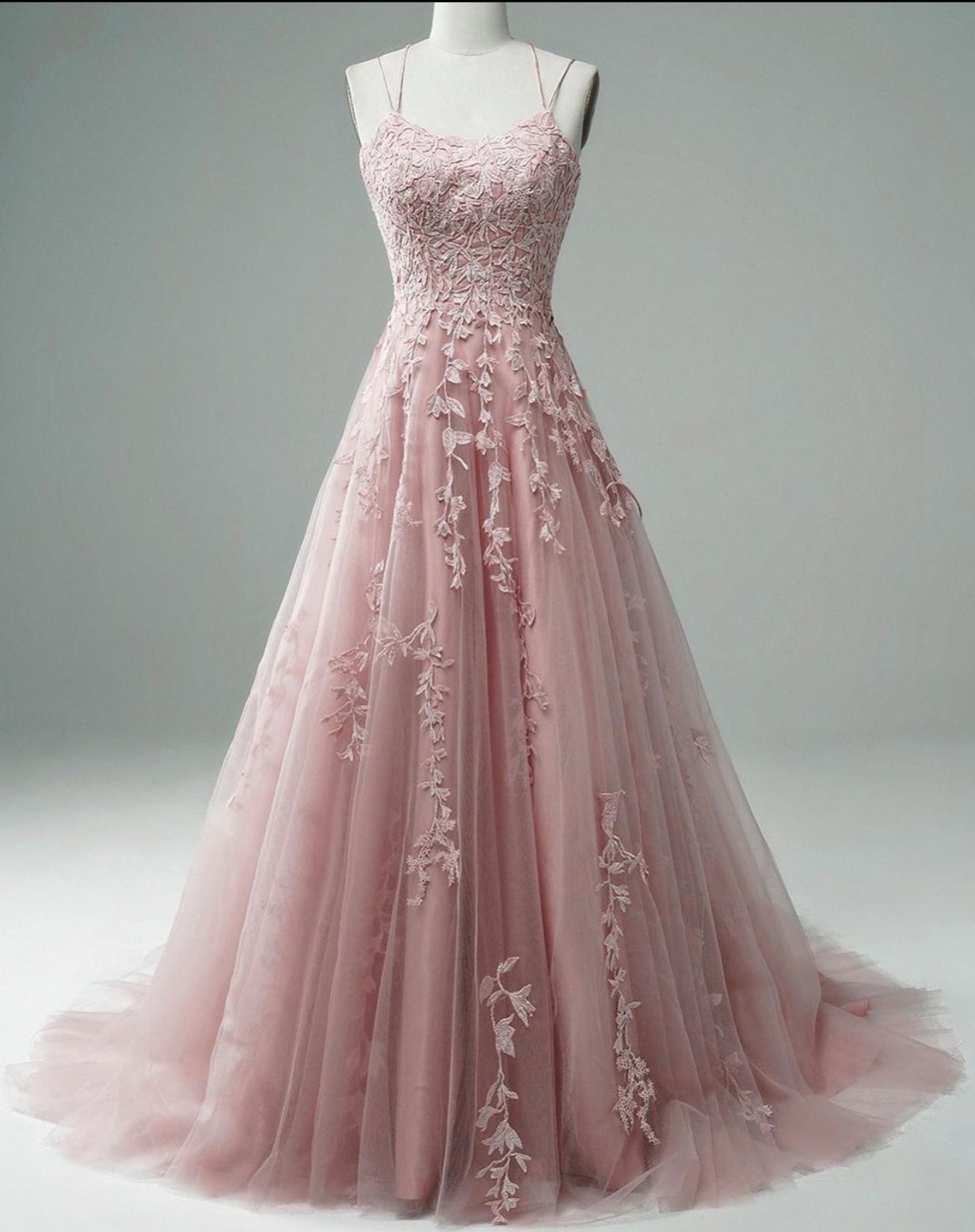 Sparkly Applique Pink Halter A-Line Long Prom Dress Ideas, Evening Party Dresses, OLP1562