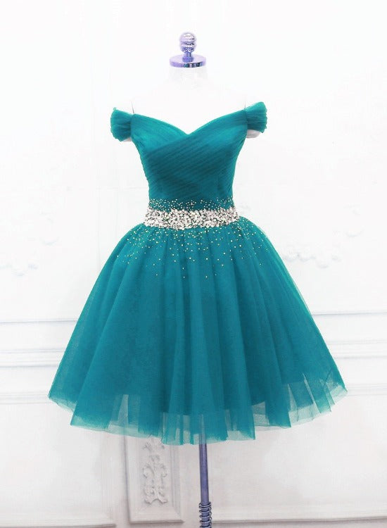 teal beaded dress A-Line V-Neck Teal Beaded Long Prom Dress with Slit – FancyVestido