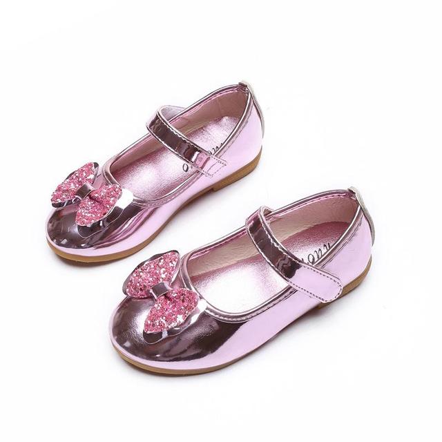 Fashion Children Casual Shoes Flat Shoes Kids Girls Wedding Shoes Princess Leather Soft Shoes Girls Party Shoes Size Lm12