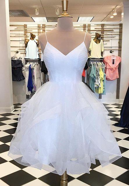 White Sparkly Short Evening Dress Prom Dresses Homecoming Dress Ss591