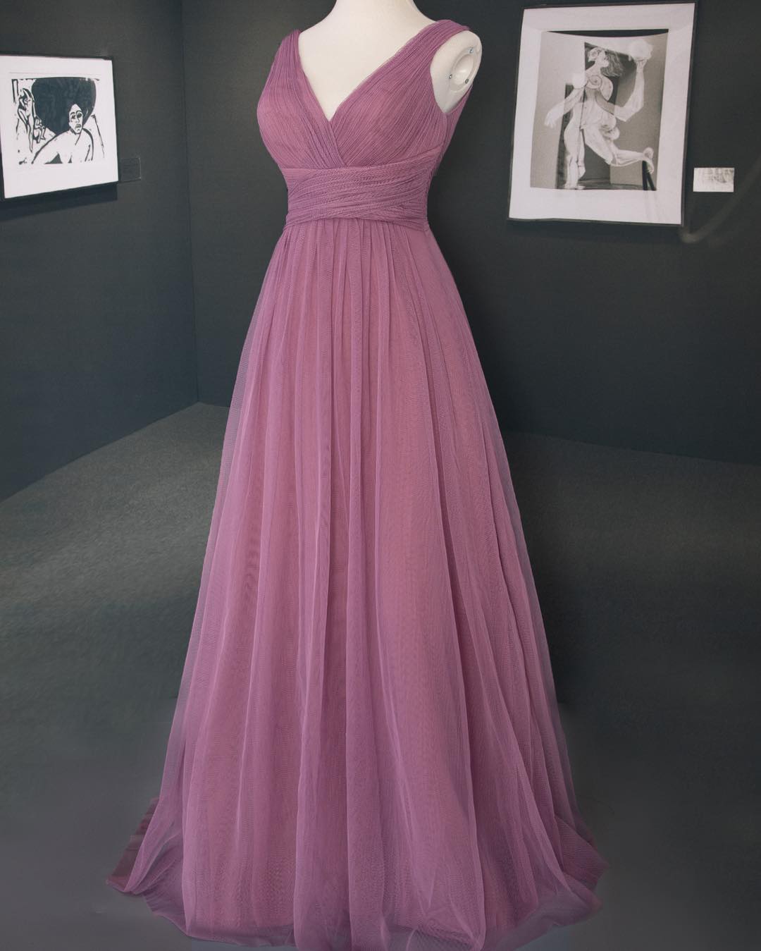 Purple Chiffon V-neck Bridesmaid Dress Prom Dress Evening Dress Ss658