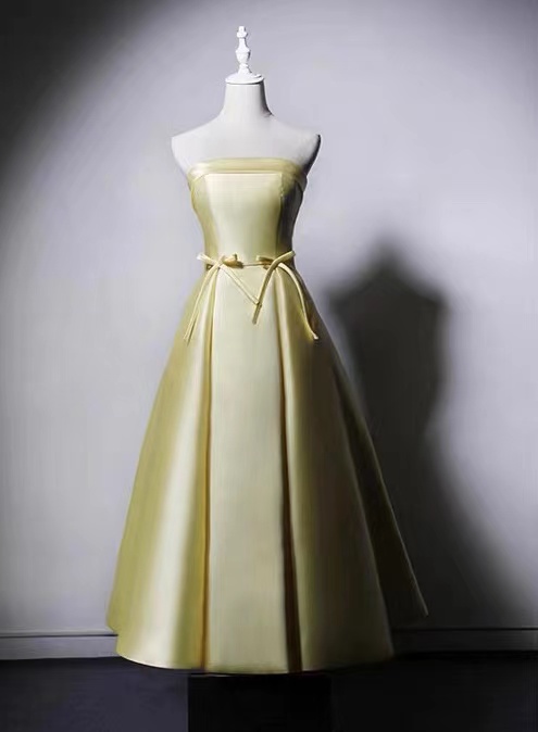 Yellow strapless Bridesmaid Dresses Evening Party Dresses for birthdays SS666