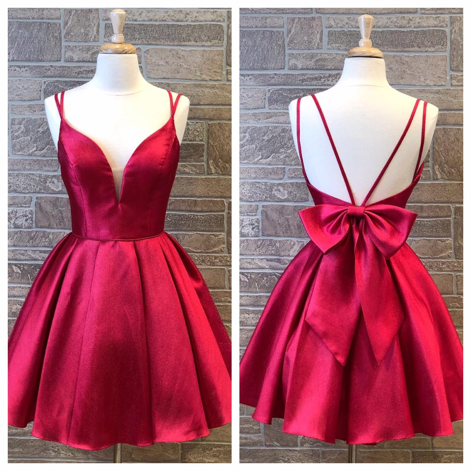 Hand Made Bright Red Short Homecoming Prom Evening Party Dress Ss697
