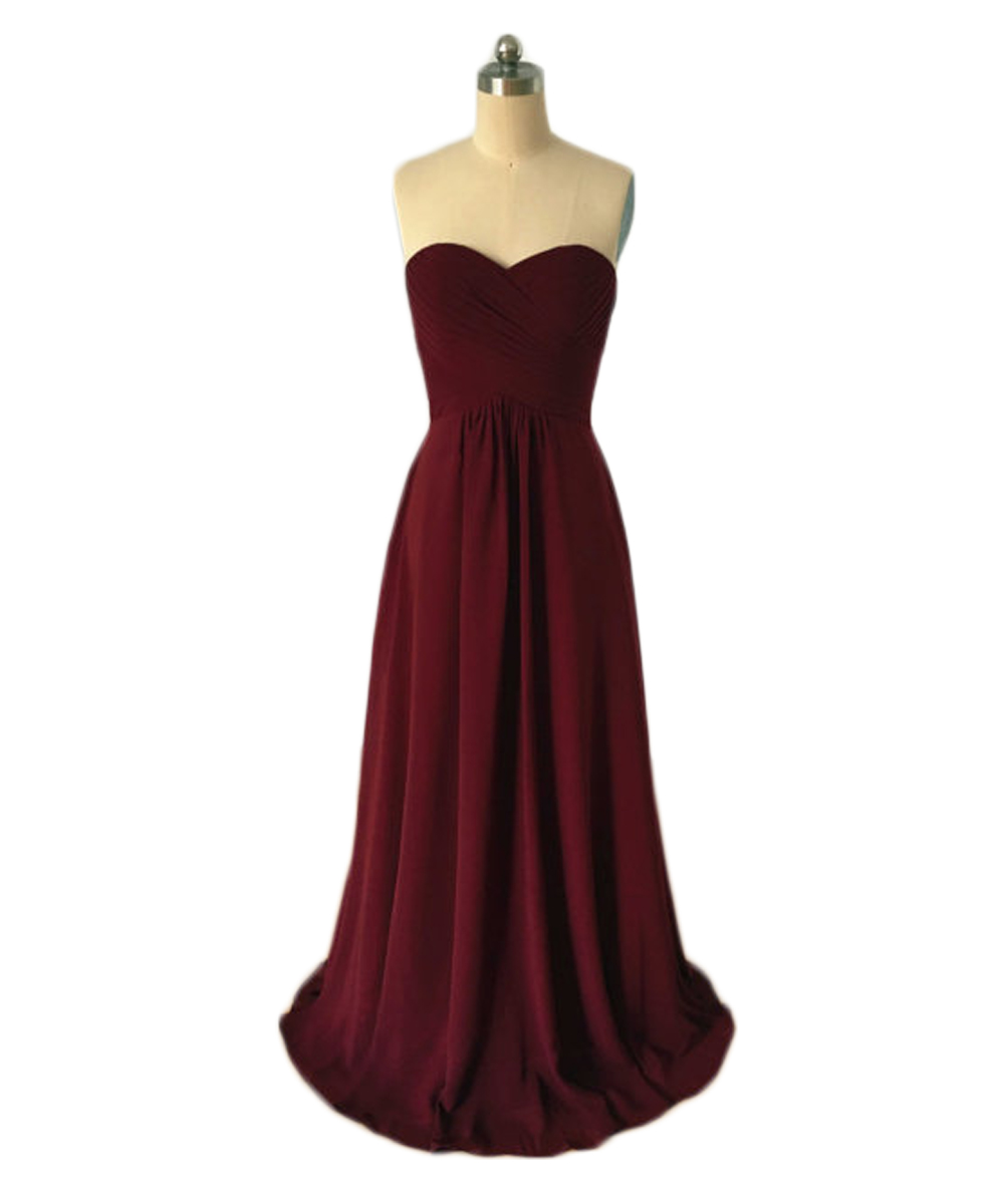 Elegant Long Burgundy A Line Prom Dresses Evening Dresses Ss773