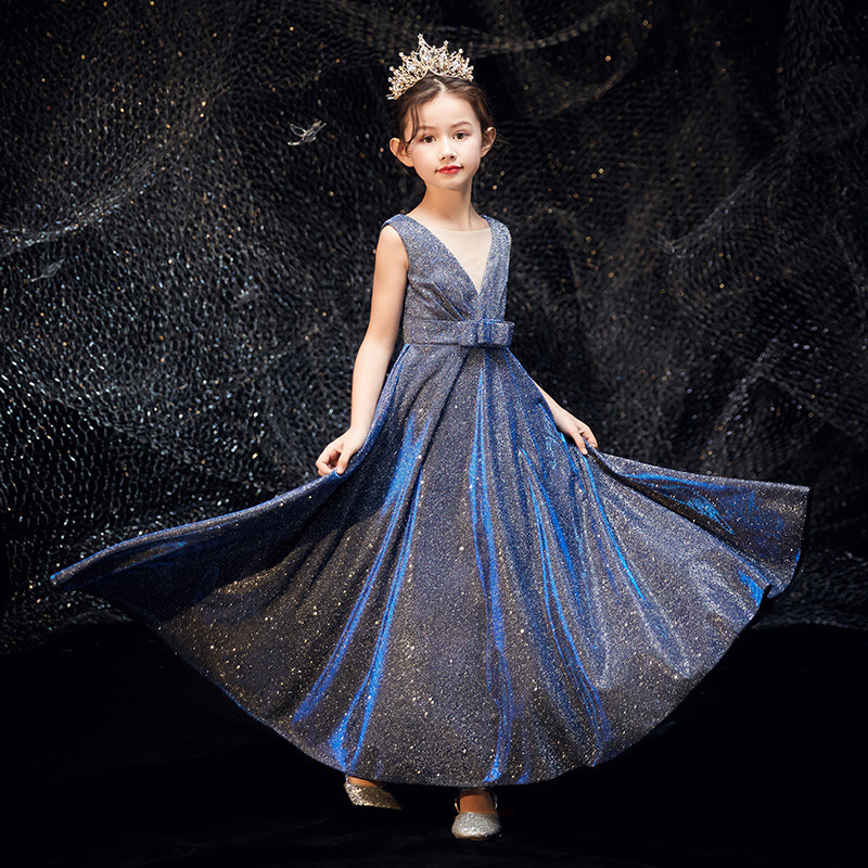 Children's Dress Violin Performance Princess Dress Girls Birthday Piano Costume Noble Catwalk Little Girl Western Style Fll036