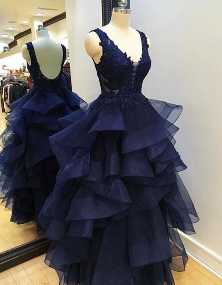 Navy Blue Ball Gown Sweet Sixteen Prom Dress Quinceanera Dresses Ss945