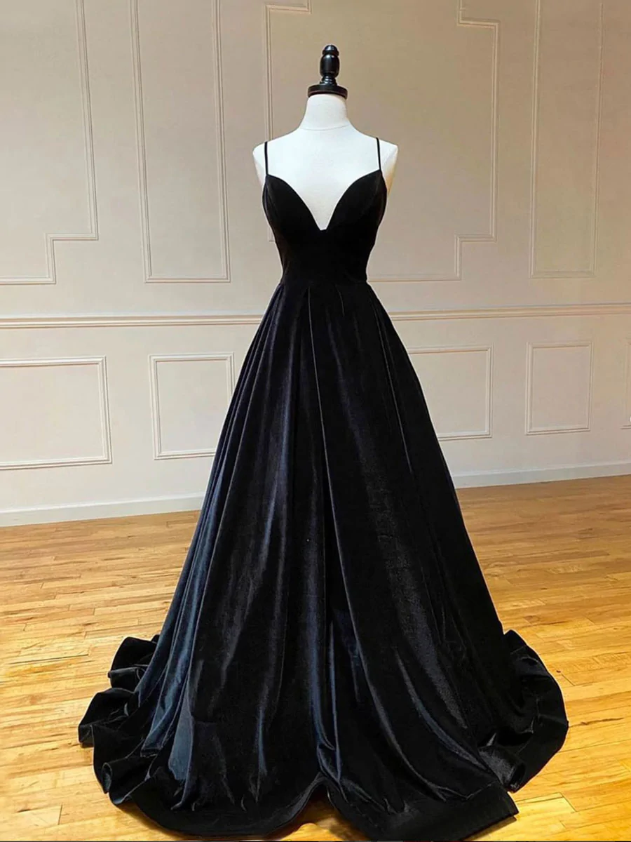 Strapless black velvet evening gown store