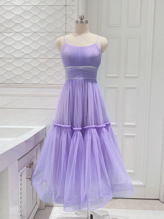 Beautiful Lavender Tulle Layers Sweetheart Evening Party Dresses Prom Dresses Sa104