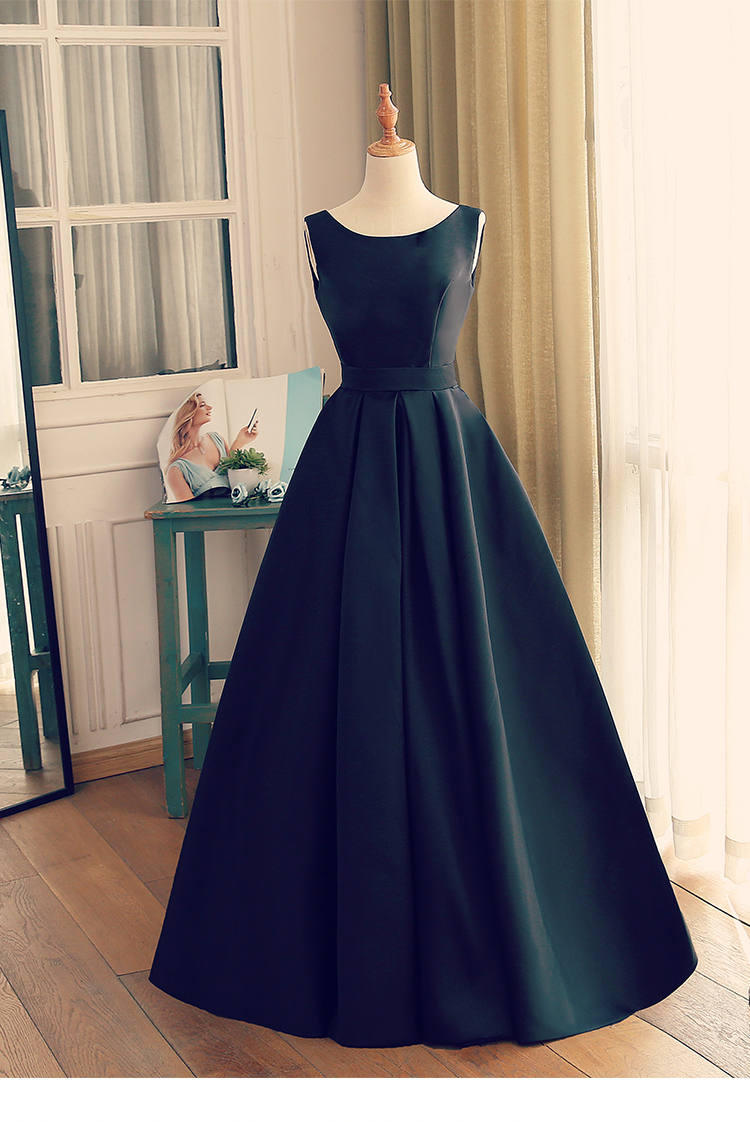 formal / gown black floor length dress Black Prom Dresses V-Neck Puffy Sleeves A-Line Evening Gown main image 1