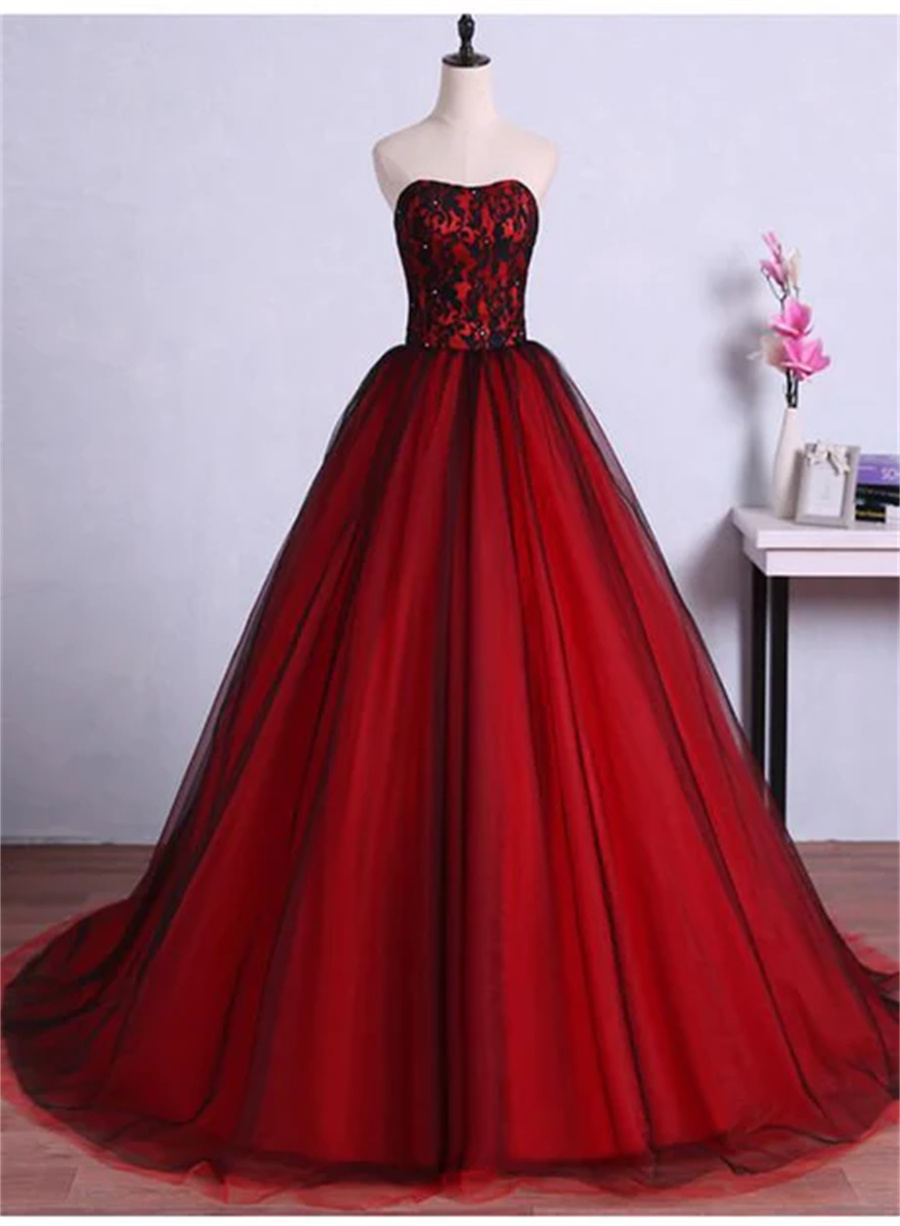 Sweetheart Red And Black Gown Sweet 16 Dress Formal Dress Sa739