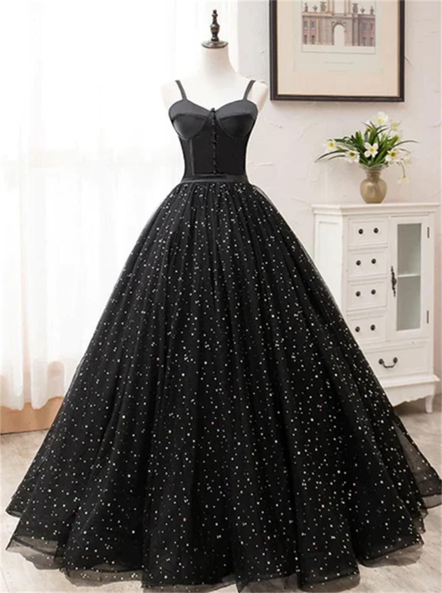 Black Beaded Corset Ball Gown With Sparkles on Luulla