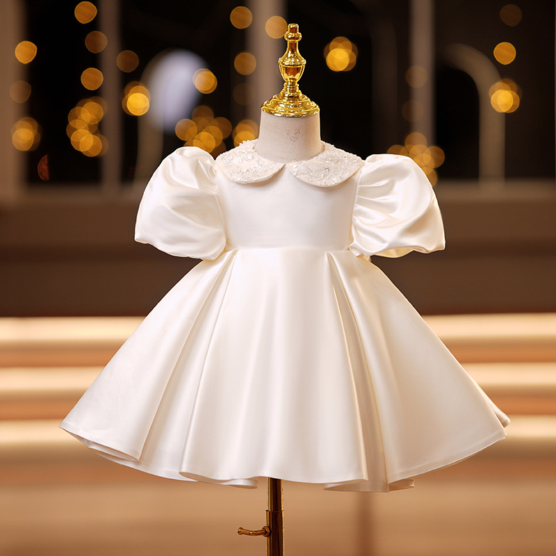 Children's Dress Baby Girl One-year-old Princess Dress Flower Girl Wedding Dress Girl Host Piano Performance Costume Fk06