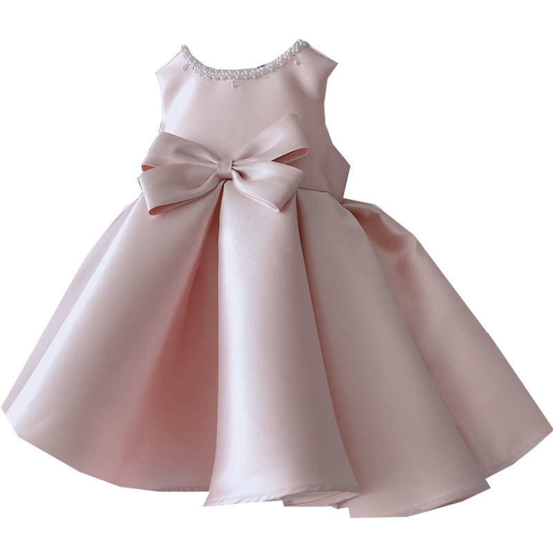 Flower Girl Dress Pink Baby Children's Birthday Texture Dress Festival Costume Princess Dress Fk16