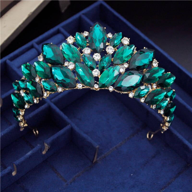 Baroque Vintage Princess Gorgeous Crystal Tiaras Bridal Crown Headbands For Bride Queen Diadem Prom Wedding Hair Jewelry Je02