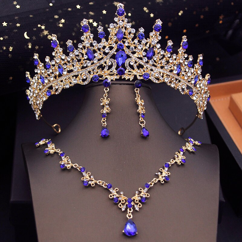 Bridal Jewelry Sets For Women Choker Necklace Sets With Tiaras Je73