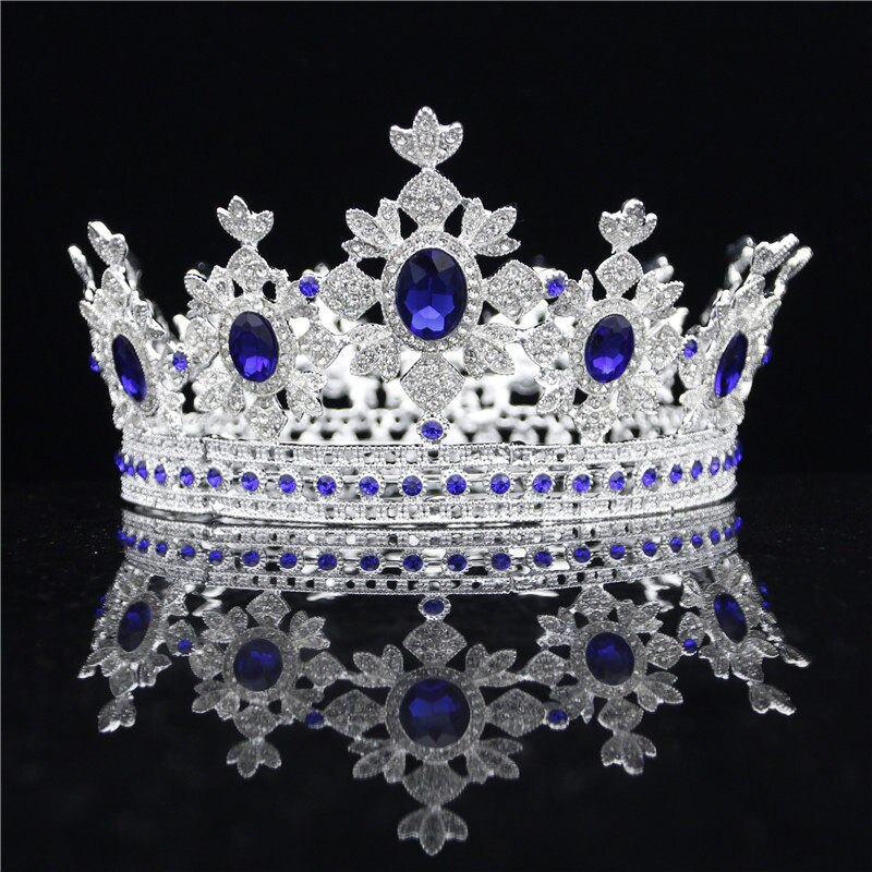Headdress Wedding Hair Jewelry Rhinestone Crystal Queen King Tiaras And Crowns Pageant Diadem Hair Ornaments Je85
