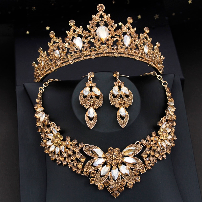 Bridal Jewelry Sets And Wedding Crown Tiaras Bride Necklace Earring Je129